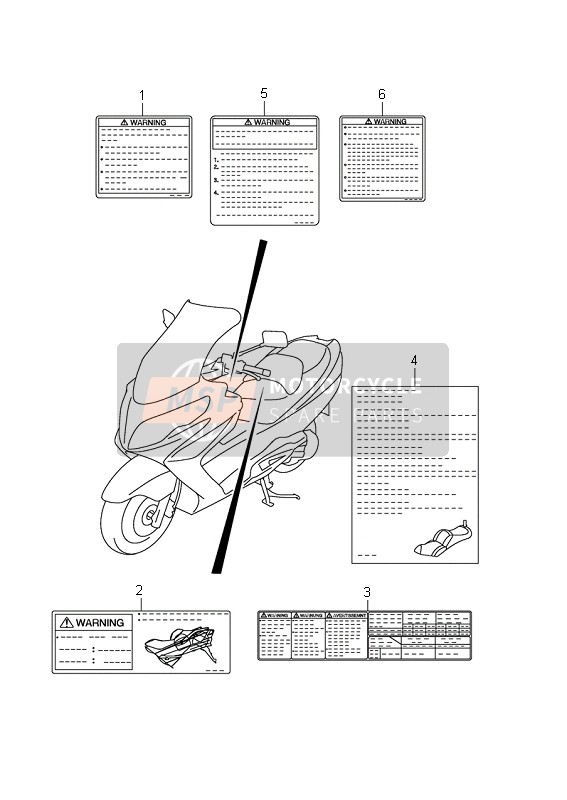 Suzuki AN400(A)(ZA) BURGMAN 2011 Étiquette (AN400A E19) pour un 2011 Suzuki AN400(A)(ZA) BURGMAN